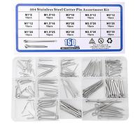 150 Pcs 304 Stainless Steel Cotter Pins Assortment Kit, M1-M3 Heavy Duty Split Cotter Pins Assorted, 15 Sizes, for Automotive Mechanics, Small Engine Repair, Farm Trucks, Cars, Garden Equipment