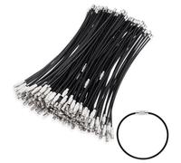 150 Pcs 6-Inch Stainless Steel Wire Keychains Cable, 2mm Thick Heavy Duty Cable Key Ring with Nylon Coating, Black Wire Luggage Tag Loops for Keys & Tools