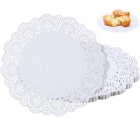 150 Pcs 6 inch White Lace Paper Doilies Disposable Round for Buffet Cake Fried Food Party Wedding Tableware Decoration, Disposable Doilies Kitchen and Table Linens, Small Paper Doilies