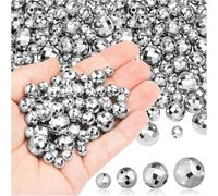 150 Pcs 70s Mini Disco Balls for Bracelets, 4 Sizes Reflective Faceted Mirrorball Beads, Charms Silver Cute Disco Ball Beads for Keychain Jewelry Making Craft