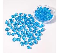 150 PCS Acrylic Diamond Crystals Fake Crushed Ice Rocks Plastic Gemstones Artificial Plastic Ice Cubes for Vase Fillers Home Decoration Arts Crafts Display Fish Tank Rocks Table Scatter (Sky Blue)