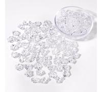 150 PCS Acrylic Diamond Crystals Fake Crushed Ice Rocks Plastic Gemstones Artificial Plastic Ice Cubes for Vase Fillers Home Decoration Arts Crafts Display Fish Tank Rocks Table Scatter (Clear)