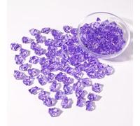 150 PCS Acrylic Diamond Crystals Fake Crushed Ice Rocks Plastic Gemstones Artificial Plastic Ice Cubes for Vase Fillers Home Decoration Arts Crafts Display Fish Tank Rocks Table Scatter (Purple)