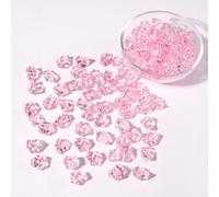 150 PCS Acrylic Diamond Crystals Fake Crushed Ice Rocks Plastic Gemstones Artificial Plastic Ice Cubes for Vase Fillers Home Decoration Arts Crafts Display Fish Tank Rocks Table Scatter (Pink)
