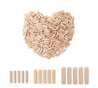 150 Pcs Assorted Wooden Dowels, M6 M8 M10 Hard Wood Grooved Plugs Furniture Woodwork Grooved Fluted Pin Craft, 6mm 8mm 10mm, Wood Dowels Plugs