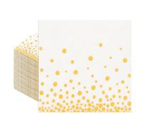 150 PCS Black and Gold Paper Napkins, Black Napkins Disposable with Gold Pattern Party Paper Napkins Guest Cocktail Napkins Bar Napkin for Wedding Birthday Bridal Graduation Party Decorations