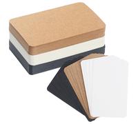 150 Pcs Blank Flash Cards Blank Business Cards, Kraft Paper Message Revision Card Paper for DIY Word Memory Notes Learning Gift Tags Paper Card - White/Black/Brown