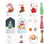 150 Pcs Christmas Paper Tags Painted Cartoon Handmade Tree Decor Cards Tree Decor Cards