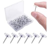 150 Pcs Clear Push Pins - Drawing Pins for Pinboard, Thumb Tacks for Bulletin Boards, Cork Boards & Maps - Transparent Plastic Head with Steel Point, Includes Storage Box - Ideal for Office & School