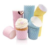 150 Pcs Cupcake Cases, Assorted Colour Polka Dot Baking Cases, Disposable Mini Muffin Liners for Cupcakes Birthday Parties Home Baking and Wedding