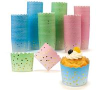 150 Pcs Cupcake Cases for Baking Cups, Polka Dots Cup Cake Cases for Baking, Greaseproof Cupcake Paper Liner for Easter Birthday Valentine's Day Anniversary Party(Green, Pink, Blue)