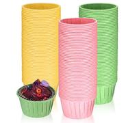 150 Pcs Cupcake Cases for Baking, Paper Muffin Cases for Baking, Cup Cake Cases for Baking Cups, Greaseproof Paper Cupcake Liners Baking Cases for Christmas Birthday Wedding Party, 3 Colors