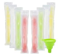 150 Pcs Disposable Ice Popsicle Mold Bags,BPA Free Freezer Tubes with Zip Seals,for Healthy Snacks, Yogurt Sticks, Juice & Fruit Smoothies, Ice Candy Pops - Comes with A Funnel