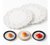 150 PCS Doilies Lace Paper, 6.5 Inch Round Paper Doilies, White Lace Placemats for Tables Dessert Trays Wedding Birthday Party Cake Tableware Decor