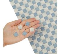 150 pcs, Dollhouse Flooring, 1:12 Scale Doll House Tiles, Miniature Checkerboard Floor, REDUCIO! (Blue and Soft Grey)