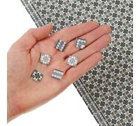 150 pcs, Dollhouse Flooring, 1:12 Scale Doll House Tiles, Miniature Checkerboard Floor, REDUCIO! (Gothic Mosaic)