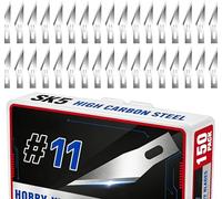 150 Pcs Exacto Knife Blades, #11 SK-5 High Carbon Steel Craft Blades, Precise Smooth Cutting, Anti-Rust Lubricated, Easy-Swap For Art DIY Projects, Foam Board Leather Cloth Cutting