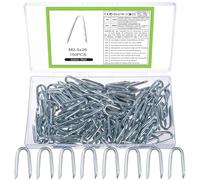 150 Pcs Fence Staples, U Shaped Nails for Fencing Pins, U Fencing Staples Netting Staple, Metal Galvanised U Nails for Chicken Wire Mesh Plastic Garden Mesh(M2.5 x 26 mm)