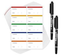150 pcs Freezer Labels Colourful Labels for Jars Easy to Remove No Residue for Freezer Bags with 2 Black Marker pens (60x30mm)