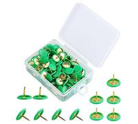 150 Pcs Green Decorative Thumb Tacks - Round Head Brass Metal Push Pins with Steel Point for Photo Wall, Cork Board, Bulletin Board