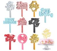 150 Pcs Happy Birthday Cake Toppers Acrylic Cake Topper Glitter Birthday Cake Decorations Double Sided for Adults Various Cake Decoration Party Supplies(Multicolor,Lovely)