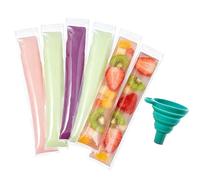 150 Pcs Ice Pop Moulds, Reusable Popsicle Mould with Funnel, DIY Ice Pop Bags with Zip Seals, for Healthy Snacks, Juice, Yogurt, Ice Cream Party, Tea, or Coffee