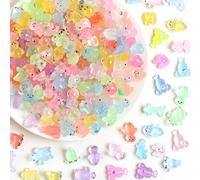150 Pcs Luminous Mini Resin Animals Kit, Glow in The Dark Mini Mixed Animals Tiny Resin Animal Figurines Ducks Turtles for Micro Landscape Fairy Garden Bonsai Decor DIY Crafts Decorations