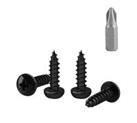 150 Pcs M4 Screws Set, Black Wood Screws Assortment, Self Tapping Round Truss Head Self-tapping Screw Assorted Set for Masonry Decking Furniture(M4x16mm)