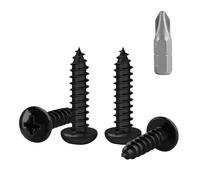 150 Pcs M4 Screws Set, Black Wood Self Tapping Screws Assortment, Phillips Round Head Truss Head Self-tapping Screw Set for Masonry Decking Furniture(M5x25mm)