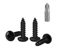 150 Pcs M4 Screws Set, Black Wood Self Tapping Screws Assortment, Phillips Round Head Truss Head Self-tapping Screw Set for Masonry Decking Furniture(M5x20mm)