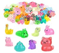 150 PCS Mini Luminous Resin Animals - 21 Styles Tiny Mixed Luminous Resin Animals, Little Small Plastic Animal Figures Glow in Dark for Micro Landscape Fairy Garden Plant Aquarium Dollhouse Decor