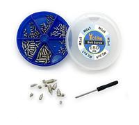 150 pcs Nickel Plated Tip Screws Pointed Cross Slot Leather Accessories 6 Sizes Belt Screws Include M2*3,M2*5,M2.5*3,M2.5*6,M3*6,M3*8 With 2mm Screwdriver for Belt Buckle Wallet Handbag Purse with Box