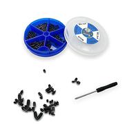 150 pcs Nickel Plated Tip Screws Pointed Cross Slot Leather Accessories 6 Sizes Belt Screws Include M2×3，M2.5×4，M2.5×5，M2.5×6，M3×5，M3×8 with 2mm Screwdriver for Belt Buckle Wallet Handbag Purse Black