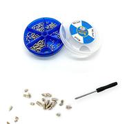 150 pcs Nickel Plated Tip Screws Pointed Cross Slot Leather Accessories 6 Sizes Belt Screws Include M2×3,M2.5×4,M2.5×5,M2.5×6,M3×5,M3×8 with 2mm Screwdriver for Belt Buckle Wallet Handbag Purse