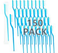 150 Pcs Prepasted Disposable Toothbrushes Aqua Individually Wrapped Soft Bristle Plastic Blue Toothbrushes Bulk for Adults Homeless Hotel Travel Office