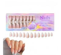 150 Pcs Press on Nails,Short Medium Long Reusable Fake Nails,Pink Gradient Color French False Nail Kit,Shiny Glossy Finish,Mix Designs Almond Square,Easy to Apply,Nail Art for Women Girls (15 Sizes)