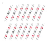 150 Pcs Red Heat Shrink Solder Sleeves Wire Crimp Butt Terminals Connectors,Electrical Waterproof Insulated Terminals for Automotive Marine Boat Trailer,AWG 22-18