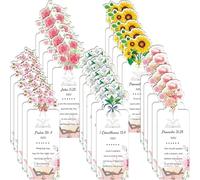 150 Pcs Religious Inspirational Bible Verse Bookmark 2x5.5 inch Church Scripture Christian Prayer Motivational Verse Page Marker with Different Types of Flowers Reading Women,Book Lovers,Church Gifts