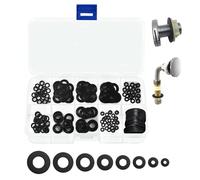 150 PCS Rubber Washers Set, 6 Sizes Nylon & Rubber Flat Gasket Assortment, Heavy Duty Plastic Spacers Washers Kit for Sealing and Plumbing Repair, Compatible with Hose & Faucet