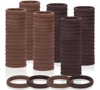 150 Pcs Seamless Elastic Hair Ties No Damage for Thick & Thin Hair, Ponytail Holders, Elastics, Soft Pony Tails Bands for Women, Coffee & Brown