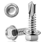 150 PCS Self Tapping Screws Metal M4.2x16MM Hex Head Self Drilling Screws 410 Stainless Steel Tech Screws for Metal Self Tapping Bolts for Metal Sheets Ventilation Pipes Corrugated Roofing Windows