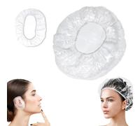 150 Pcs Shower Caps Disposable, Waterproof Hair Caps, Waterproof Shower Cap, Shower Cap with 100 Pcs Ear Covers for Shower for Women,for Hair Treatment for Salon, Spa, Travel, Home Use, Hotel, Shower