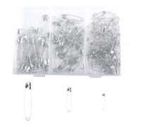 150 Pcs Silver Safety Pins Assorted, 28mm, 38mm, 55mm for Arts, Crafts, Sewing and Clothing