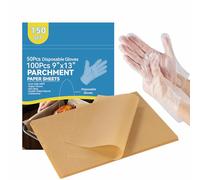 150 Pcs Unbleached Parchment Paper Sheets for Baking, 9x13 In Non-Stick Precut for Oven, Grilling, Air Fryer, Steaming, Production for Bread, Cakes, Cookies