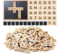 150 PCS Wood Magnetic Letter, Wooden Letter Magnets for Fridge Refrigerator Wall, Alphabet Tile Letters Magnetics for Fun Learning Decorative Game Board