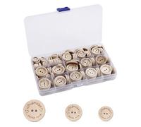 150 Pcs Wooden Buttons for Baby Cardigans 3 Sizes Natural Wooden Button Cardigans Knitting Handmade Buttons 15/20/25 mm Craft Handmade with Love Buttons for DIY Sewing Craft Decorations