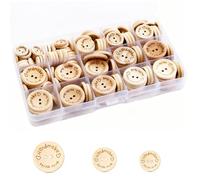 150 Pcs Wooden Buttons, Natural Wooden Buttons for Cardigans, Novelty Buttons for Baby Cardigans Knitting, Made with Love Buttons for DIY Sewing Craft Decorations (15mm20mm25mm)