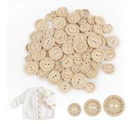 150 Pcs Wooden Buttons Set, Natural Craft Buttons for DIY Sewing, Assorted Sizes 15/20/25 mm, Handmade with Handmade with Love Engraving for Cardigans, Crafts, and Decorations