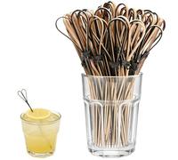 150 Pcs Wooden Cocktail Sticks, Wooden Sticks Burger Heart Shaped Mini Skewers 12cm, Suitable for Appetizer Decoration, Fruits Desserts and Party Food Events Fruit Accessories