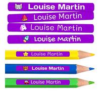 150 Personalised Sticky Labels for Pencils and Ballpoint Pens School Stickers with Name for Marking Items Waterproof Stickers for School and Nursery Dimensions 4.6 x 0.6 cm